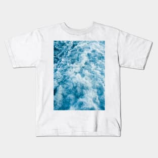 Whitewater River Rapids Blue Abstract Kids T-Shirt